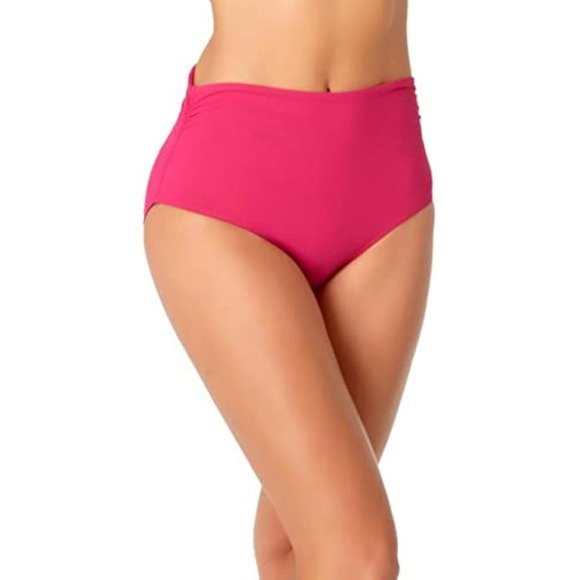 Anne Cole NEW WITH TAG MEDIUM r High-Waist Ruched/ Convertible Bikini Bottoms - Picture 1 of 13